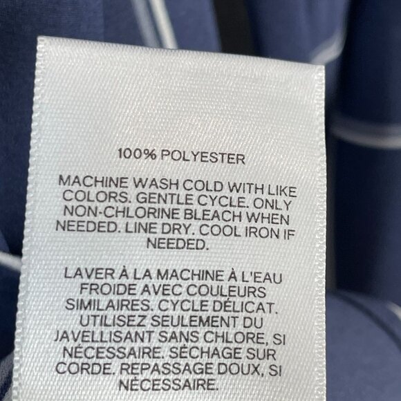 Express Womens Large Blue White Plaid Button Up Roll Tab Sleeve Shirt Blouse - Picture 4 of 8